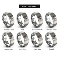 font options for inside engraving on grey dock pines rings