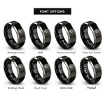 font options for inside engraving on black & gray dock worker hook rings