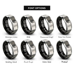 font options for inside engraving on black & gray dock worker hook rings