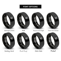 font options for inside engraving on black dock worker hook rings