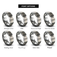 font options for inside engraving on silver dock worker hook rings