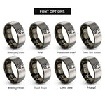 font options for inside engraving on gunmetal & silver dock worker hook rings