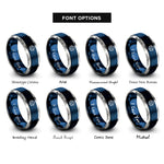 font options for inside engraving on blue & gray dodecahedron rings