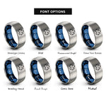 font options for inside engraving on blue & grey dodecahedron rings