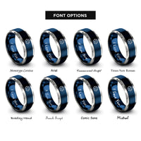 font options for inside engraving on blue & grey dodecahedron rings
