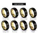 font options for inside engraving on black & gold dog cat duo rings