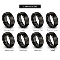 font options for inside engraving on black dog cat duo rings