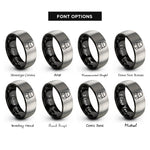 font options for inside engraving on black & gray dog dish rings