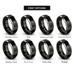 font options for inside engraving on black & gray dog dish rings