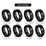 font options for inside engraving on black dog face rings
