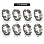 font options for inside engraving on gray dog face rings