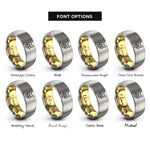 font options for inside engraving on gold & silver dog rings
