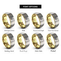 font options for inside engraving on gold & silver dog rings