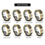 font options for inside engraving on gold & silver dog rings
