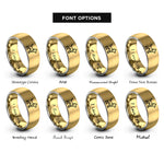 font options for inside engraving on gold & gray dog rings