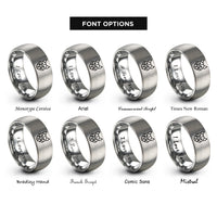font options for inside engraving on gray dog rings