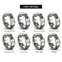 font options for inside engraving on silver dog rings