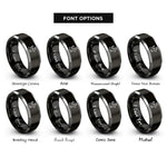 font options for inside engraving on black & grey dog halo rings