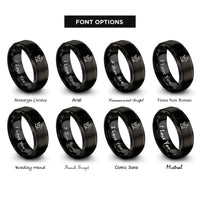 font options for inside engraving on black dog halo rings