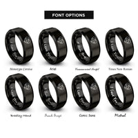 font options for inside engraving on black dog heart rings