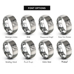 font options for inside engraving on grey dog heart rings