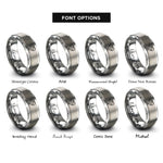 font options for inside engraving on gray dog heart rings