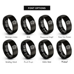 font options for inside engraving on black dog house bone rings