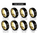 font options for inside engraving on black & gold dog leaping rings