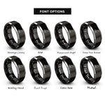 font options for inside engraving on black & silver dog mountains howling rings