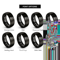 font options for inside engraving on black dog mountains howling rings