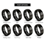 font options for inside engraving on black dog paw rings