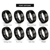 font options for inside engraving on black dog paw rings