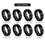 font options for inside engraving on black dog paw rings