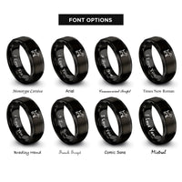 font options for inside engraving on black dog silhouette rings