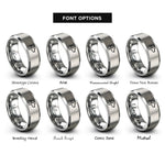 font options for inside engraving on gray dog silhouette rings
