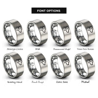 font options for inside engraving on silver dog silhouette rings