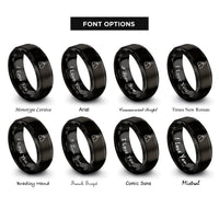 font options for inside engraving on black dog tags rings