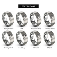 font options for inside engraving on grey dog tags rings