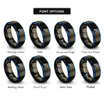 font options for inside engraving on gunmetal & blue dolphin rings