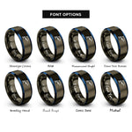font options for inside engraving on gunmetal & blue dolphin rings