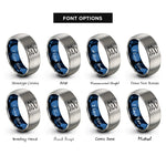 font options for inside engraving on blue & silver dolphin pair wave rings