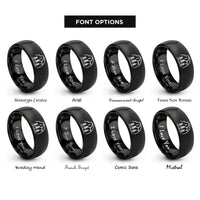 font options for inside engraving on black dome silhouette rings