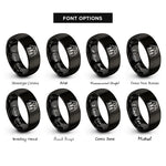 font options for inside engraving on black dome silhouette rings