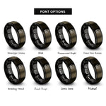 font options for inside engraving on gunmetal & black dome silhouette rings