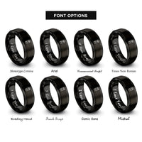 font options for inside engraving on black doner wrap rings