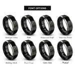 font options for inside engraving on black & gray donkey rings