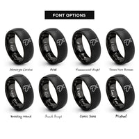 font options for inside engraving on black donkey rings