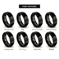 font options for inside engraving on black donkey rings