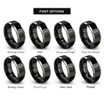 font options for inside engraving on black & grey doorway rings