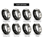 font options for inside engraving on black & grey doorway rings